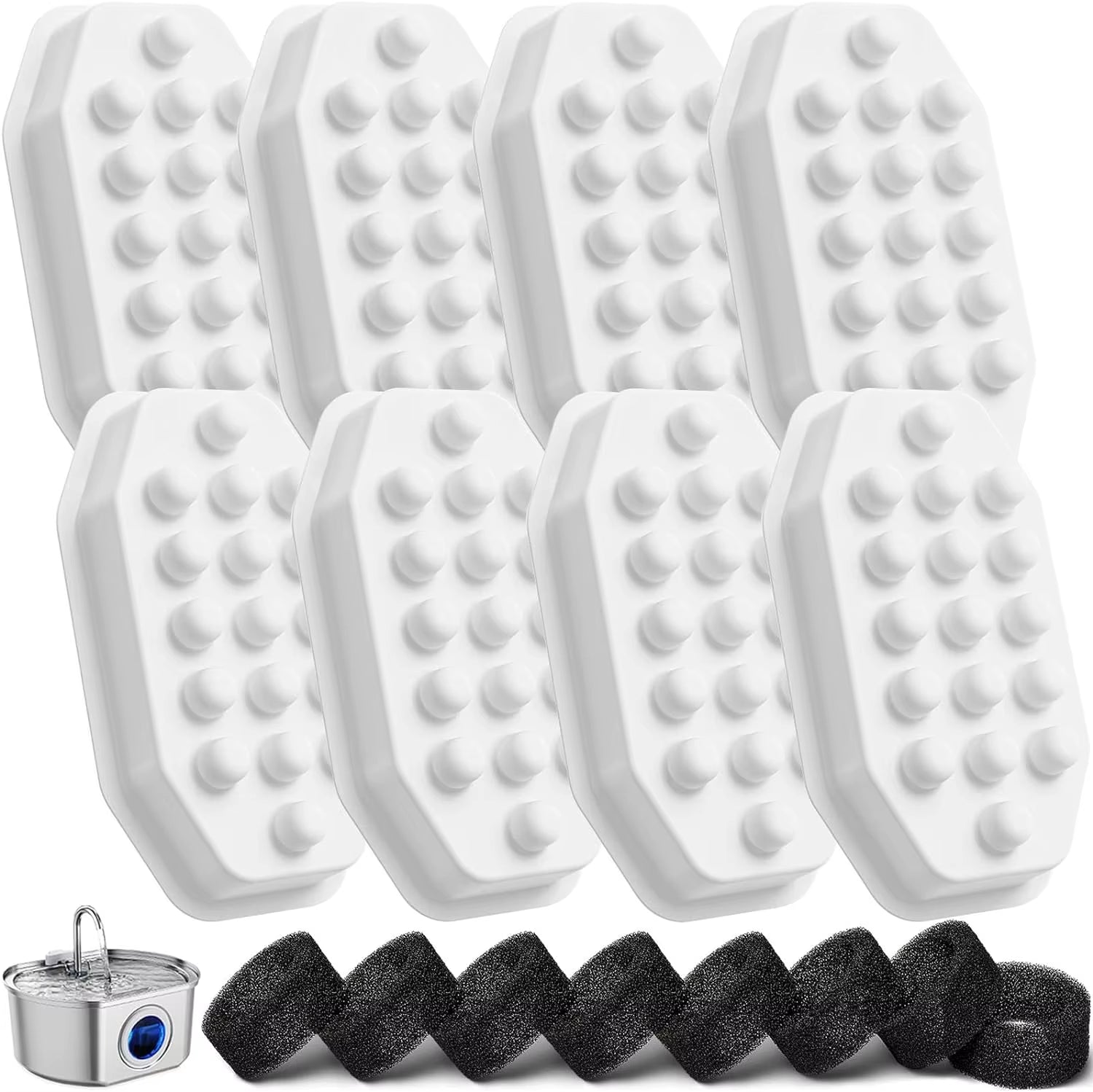 4/8/16Pack Cat Water Fountain Replacement Pre-Filter Sponges for Rellaty and Neareal 108Oz/3.2 Automatic Pet Water Dispenser