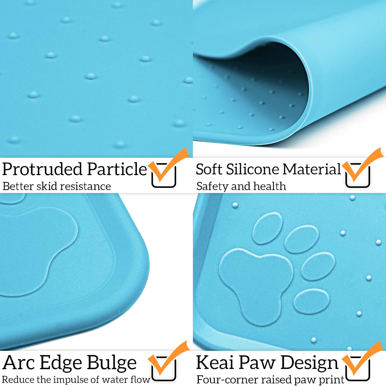  Waterproof and Non-Slip Bowl Mat That Helps Prevent Food and Water Overflow,  Silicone Mat (13" *13") Available In A Variety of Colors