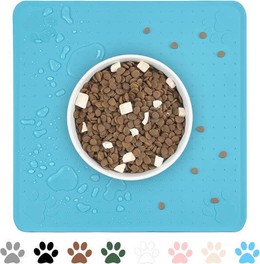  Waterproof and Non-Slip Bowl Mat That Helps Prevent Food and Water Overflow,  Silicone Mat (13" *13") Available In A Variety of Colors