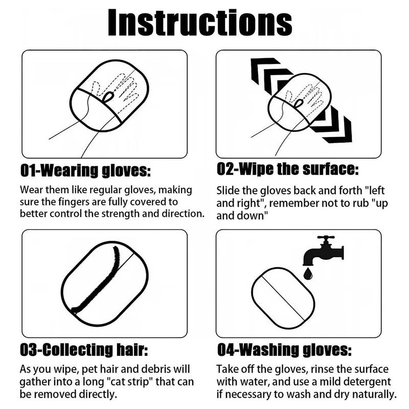 Pet Grooming & Hair Remover Gloves – Reusable, Double-Sided, Electrostatic for Dogs, Cats, Furniture & More